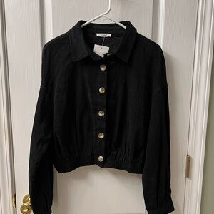 Timing Black Collared Jacket